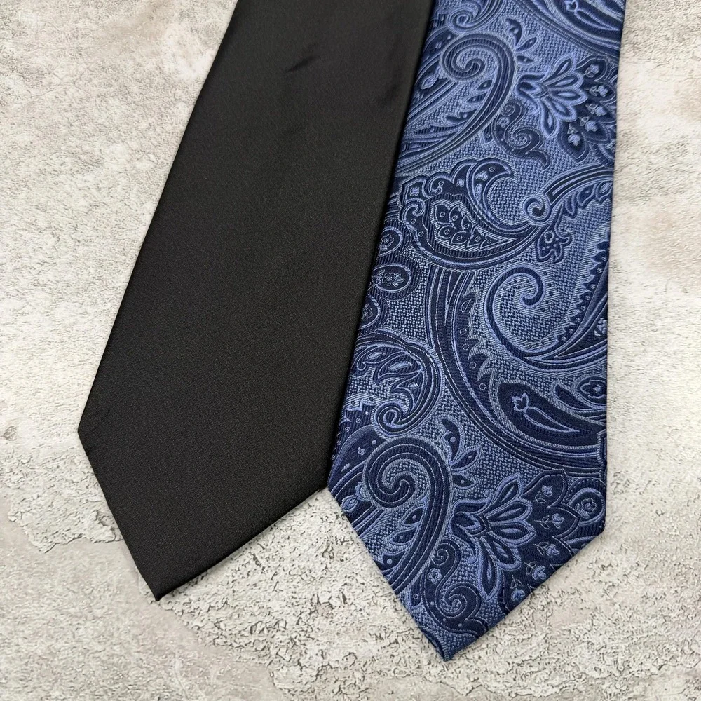 Michael Kors Tie Set Mens One Size Multicolor Paisley Silk Polyester Two Necktie